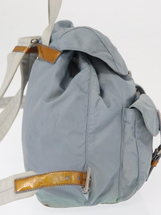 PRADA Backpack Nylon Light Blue Silver Auth 163044 main image 8
